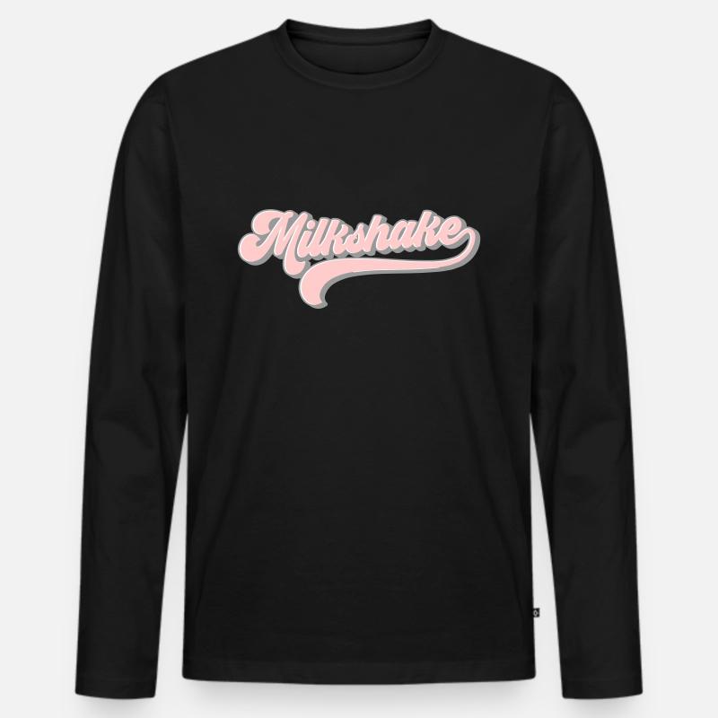 Milkshake | Farben änderbar - Männer Premium Bio Langarmshirt - Schwarz