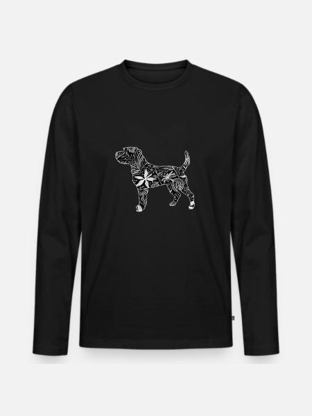 Flower Parson II - Men's Premium Organic Long Sleeve Shirt - black