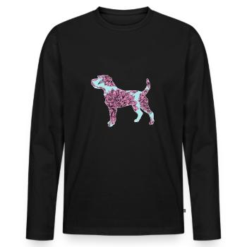 Flower Parson - T-shirt manches longues Premium bio Homme - noir - Devant - Nico (187cm)