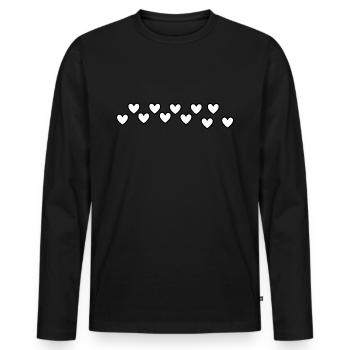 Heart Line - Men's Premium Organic Long Sleeve Shirt - black - Front - Nico (187cm)