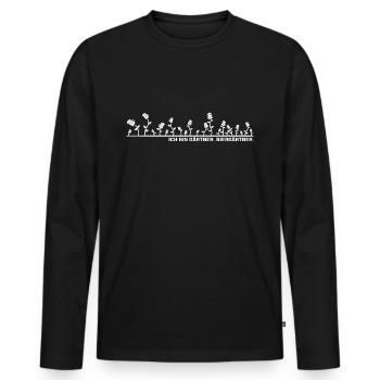 Ich bin Biergärtner - Lustiges für den Biergarten - Männer Premium Bio Langarmshirt - Schwarz - Vorne - Nico (187cm)