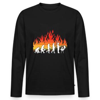 Grill Evolution Vintage Fête des Pères Grill Master - T-shirt manches longues Premium bio Homme - noir - Devant - Nico (187cm)