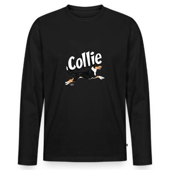 nahkacollie2 - T-shirt manches longues Premium bio Homme - noir - Devant - Nico (187cm)