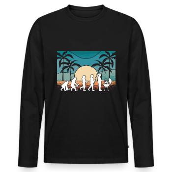 Grill Evolution Vintage Fête des Pères Grill Master - T-shirt manches longues Premium bio Homme - noir - Devant - Nico (187cm)