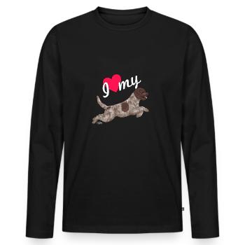 lagottolove - Men's Premium Organic Long Sleeve Shirt - black - Front - Nico (187cm)