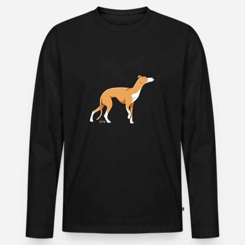 Nur Whippet III - Männer Premium Bio Langarmshirt - Schwarz