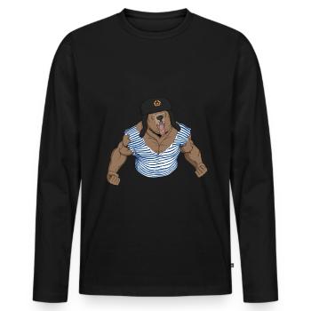 Russie Russie USSR cadeau d'ours russe - T-shirt manches longues Premium bio Homme - noir - Devant - Nico (187cm)