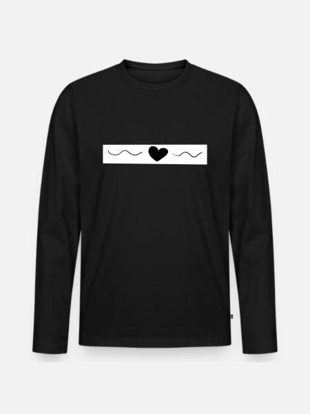 black heart - Men's Premium Organic Long Sleeve Shirt - black