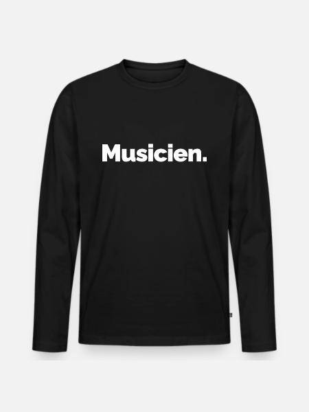 Musicien - T-shirt manches longues Premium bio Homme - noir