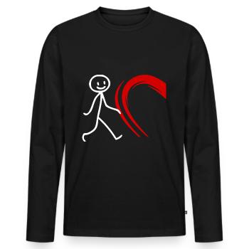 Tee-shirt partenariat partenariat looklook - T-shirt manches longues Premium bio Homme - noir - Devant - Nico (187cm)