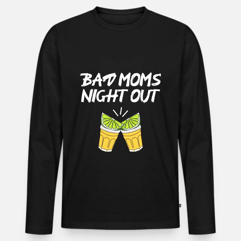 bad moms night out - Männer Premium Bio Langarmshirt - Schwarz