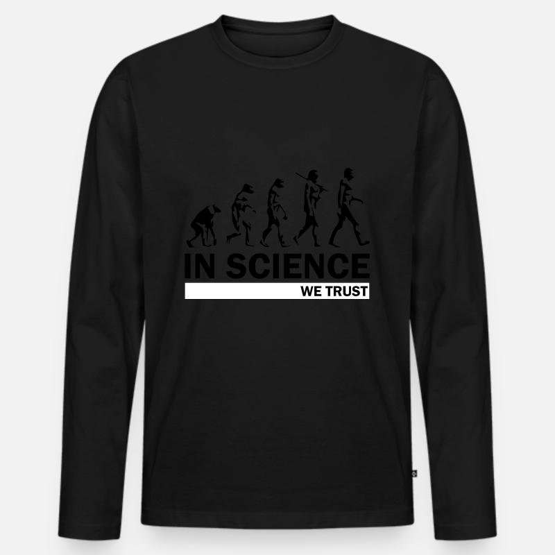 Evolution de la science - T-shirt manches longues Premium bio Homme - noir