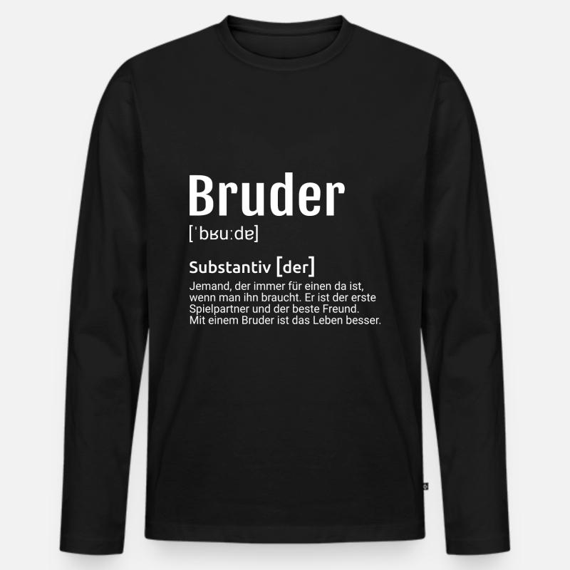Bruder Definition - Männer Premium Bio Langarmshirt - Schwarz