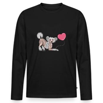 Ballon C Chinois IV - T-shirt manches longues Premium bio Homme - noir - Devant - Nico (187cm)