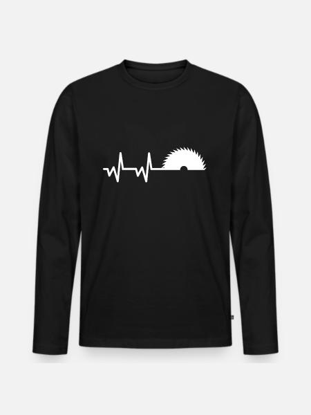 Heartbeat Saege - Men's Premium Organic Long Sleeve Shirt - black
