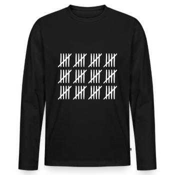 Strichliste 60 Jahre alt - Männer Premium Bio Langarmshirt - Schwarz - Vorne - Nico (187cm)