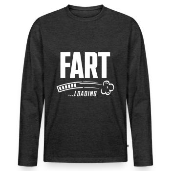 Fart loading - Men's Premium Organic Long Sleeve Shirt - heather anthracite - Front - Nico (187cm)
