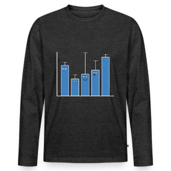 Statistiques Mathématiques Université Étudiant Cadeau - T-shirt manches longues Premium bio Homme - anthracite chiné - Devant - Nico (187cm)