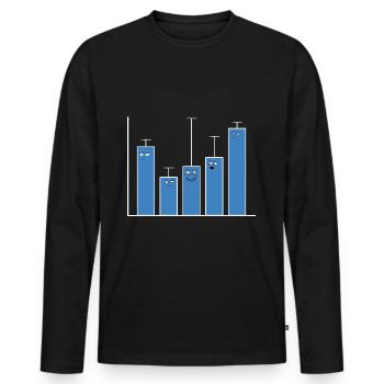 Statistiques Mathématiques Université Étudiant Cadeau - T-shirt manches longues Premium bio Homme - noir - Devant - Nico (187cm)