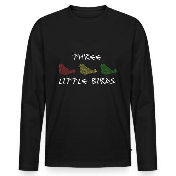 Three Little Birds Africa Music Reggae Rasta - Men's Premium Organic Long Sleeve Shirt - black - Front - Nico (187cm)