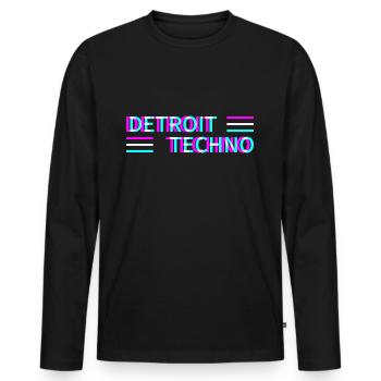 Detroit Techno Rave Festival Electro Raver - Men's Premium Organic Long Sleeve Shirt - black - Front - Nico (187cm)