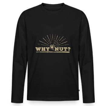 Herbst Eichel Lustig - Männer Premium Bio Langarmshirt - Schwarz - Vorne - Nico (187cm)