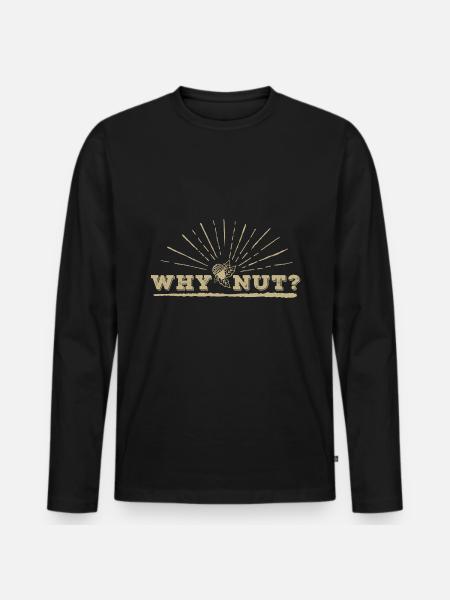 Herbst Eichel Lustig - Männer Premium Bio Langarmshirt - Schwarz