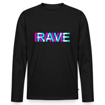 Techno Rave Festival Electro Music Raver - T-shirt manches longues Premium bio Homme - noir - Devant - Nico (187cm)
