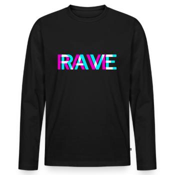 Techno Rave Electro Music Trance House Festival - T-shirt manches longues Premium bio Homme - noir - Devant - Nico (187cm)