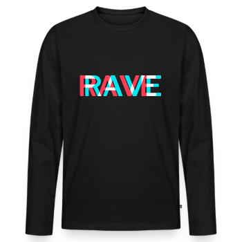 Techno Rave Electro Musik Trance House Festival - Männer Premium Bio Langarmshirt - Schwarz - Vorne - Nico (187cm)