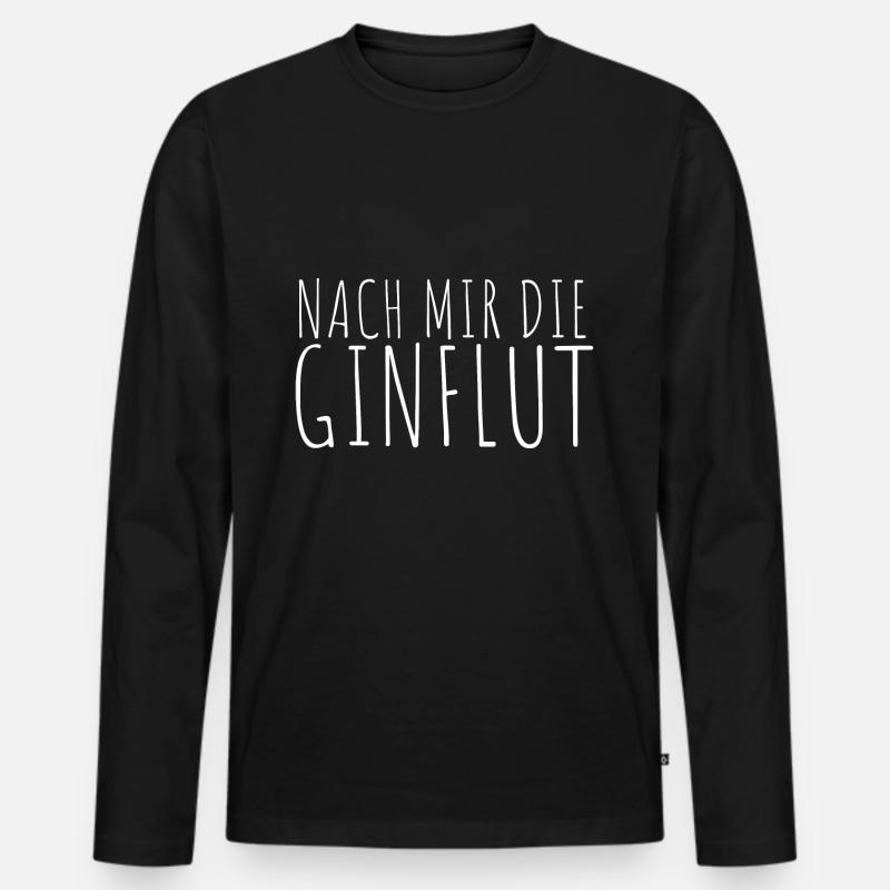 ginflut - Männer Premium Bio Langarmshirt - Schwarz