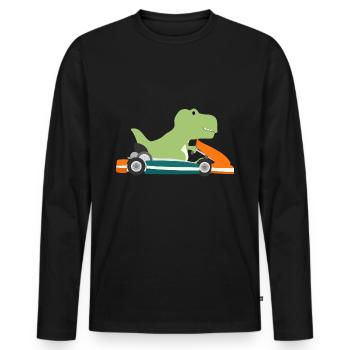 Gokart Trex - T-shirt manches longues Premium bio Homme - noir - Devant - Nico (187cm)