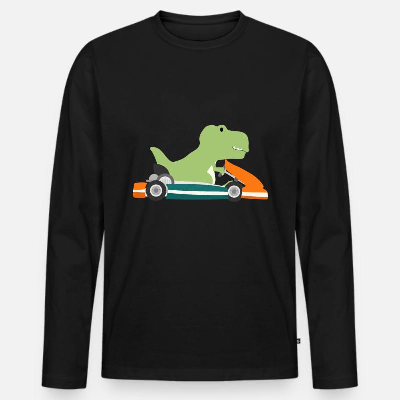 Gokart Trex - Männer Premium Bio Langarmshirt - Schwarz