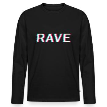 Techno Rave Electro Music Trance House Festival - Men's Premium Organic Long Sleeve Shirt - black - Front - Nico (187cm)