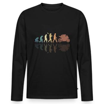 Motorcycle Evolution Vintage Shadow Biker - Männer Premium Bio Langarmshirt - Schwarz - Vorne - Nico (187cm)