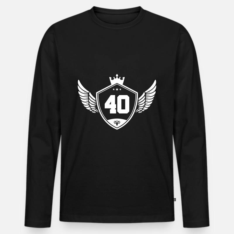 40 wappen krone - Männer Premium Bio Langarmshirt - Schwarz