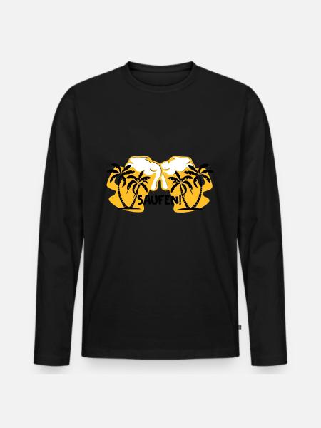 Saufen! - Männer Premium Bio Langarmshirt - Schwarz
