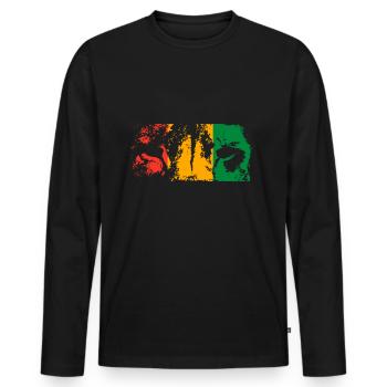 Africa Lion's Head Lion Animal Lion Maori King - Men's Premium Organic Long Sleeve Shirt - black - Front - Nico (187cm)