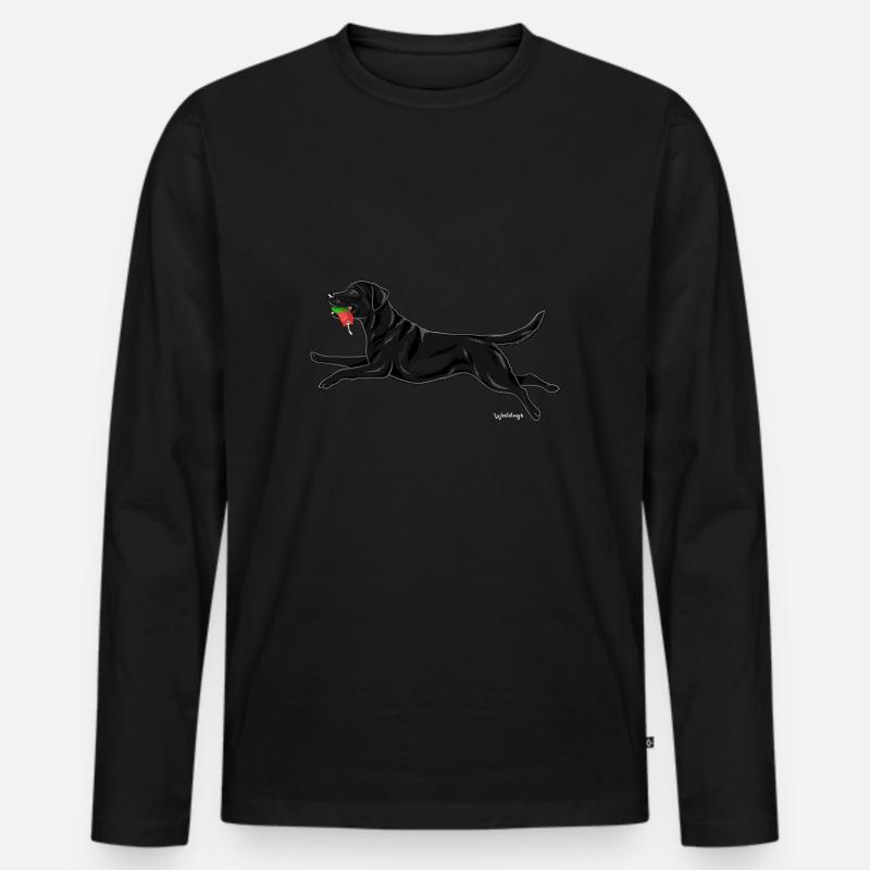 Lab Dami 3 - Männer Premium Bio Langarmshirt - Schwarz