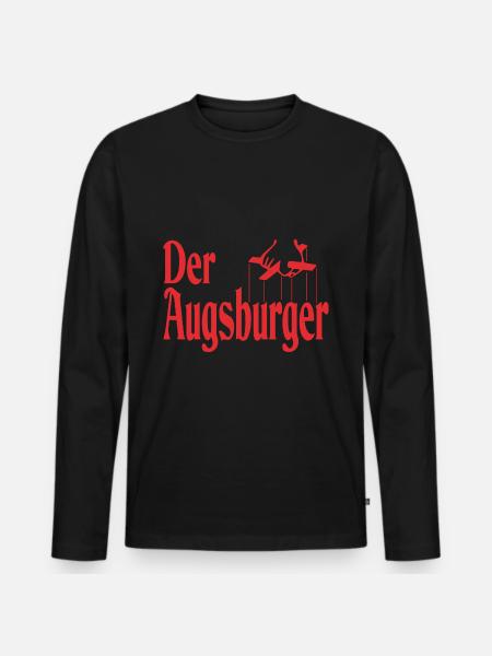 Der Augsburger - Männer Premium Bio Langarmshirt - Schwarz