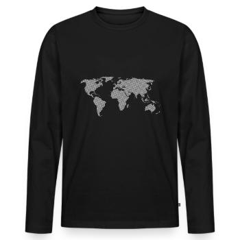 White World - Men's Premium Organic Long Sleeve Shirt - black - Front - Nico (187cm)