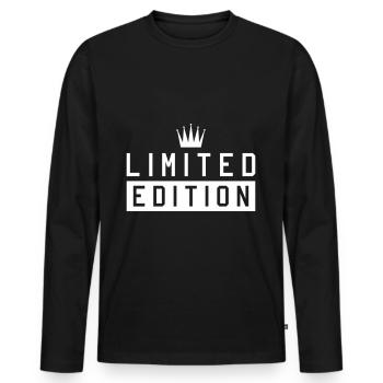 limited edition krone - T-shirt manches longues Premium bio Homme - noir - Devant - Nico (187cm)