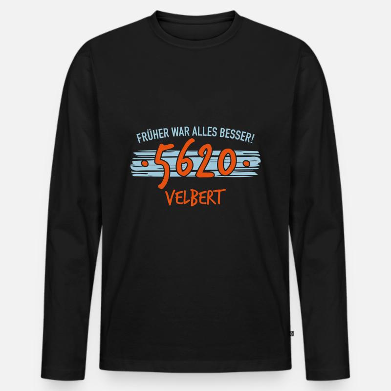 Früher 5620 Velbert - Männer Premium Bio Langarmshirt - Schwarz
