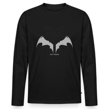 Fledermausflügel Bat Wings - Männer Premium Bio Langarmshirt - Schwarz - Vorne - Nico (187cm)