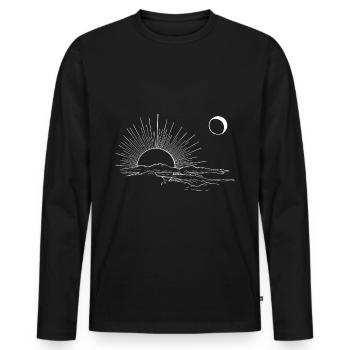 Soleil levant Lune jour et nuit - T-shirt manches longues Premium bio Homme - noir - Devant - Nico (187cm)
