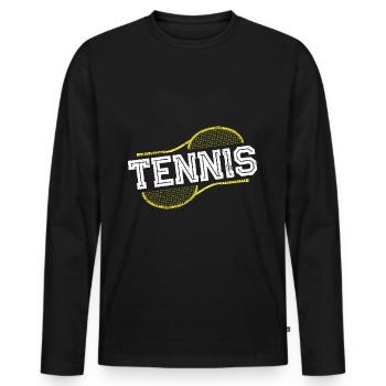 Tennis Sport Tennis Racket - Men's Premium Organic Long Sleeve Shirt - black - Front - Nico (187cm)