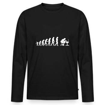 Evolution Computer - Männer Premium Bio Langarmshirt - Schwarz - Vorne - Nico (187cm)