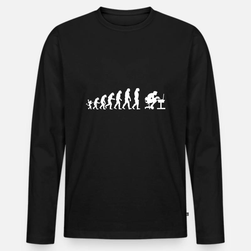 Evolution Computer - Men's Premium Organic Long Sleeve Shirt - black
