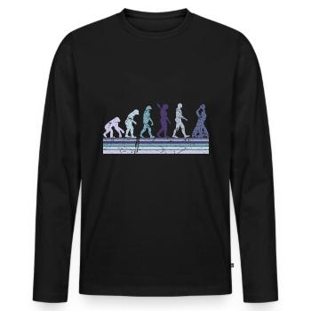 Évolution du Basketball en fauteuil roulant Weelchair - T-shirt manches longues Premium bio Homme - noir - Devant - Nico (187cm)