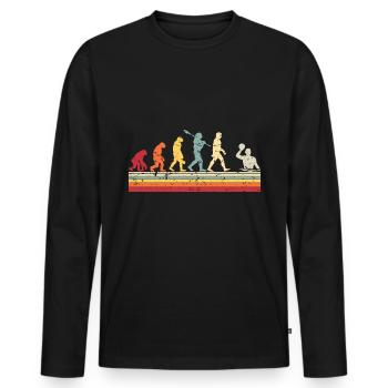 POLO Human Evolution Vintage Water Polo - Men's Premium Organic Long Sleeve Shirt - black - Front - Nico (187cm)